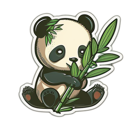 🐼 Cute Panda Sticker Eating Bamboo